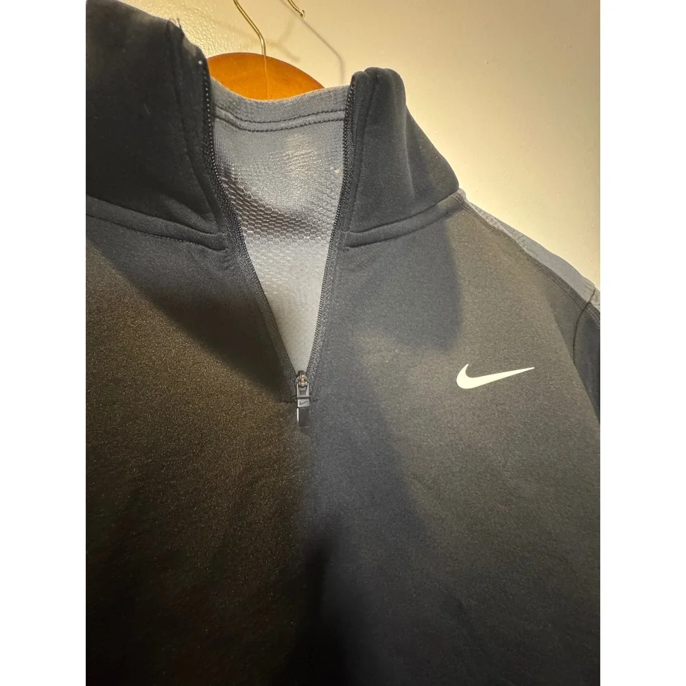 Nike Pro Womens Crop Quarter Zip Long Sleeve Training Top Black Grey DX0065-010